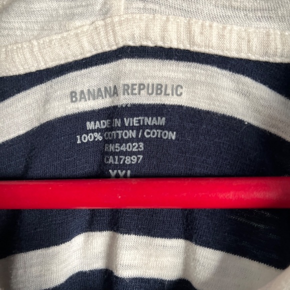 Men’s Banana Republic Long Sleeve Striped Hooded T-shirt, Navy and WhiteXXL - Picture 5 of 10